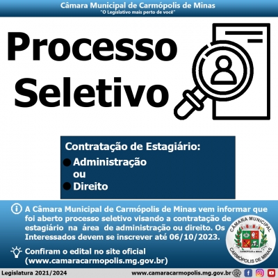 CRESS - MG divulga edital de Processo Seletivo para estagiários