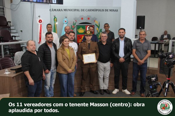 Câmara reconhece legado do tenente Masson ao município