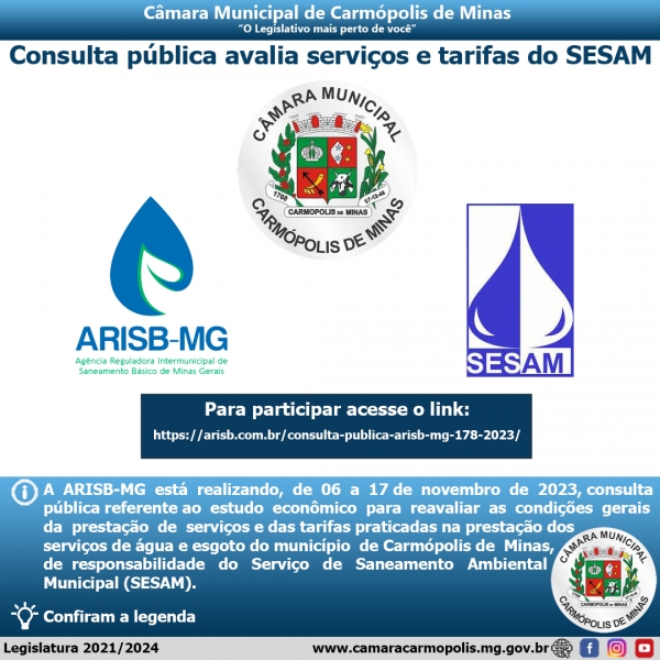 Consulta pública avalia serviços e tarifas do SESAM